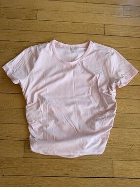 lululemon athletica Light Pink Ribbed Short Sleeve Tee